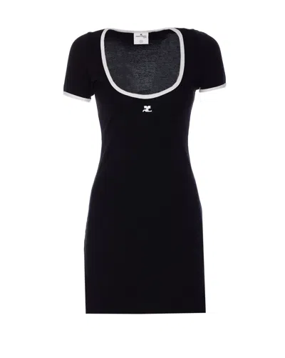 COURRÈGES HOLISTIC CONTRAST DRESS