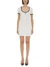 Courrèges Ribbed Cotton Mini Dress With Logo Embroidery