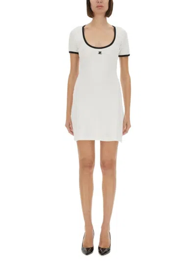 COURRÈGES HOLISTIC CONTRAST" MINI DRESS