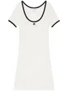 Courrèges Ribbed Cotton Mini Dress With Logo Embroidery