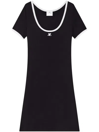 COURRÈGES COURRÈGES HOLISTIC CONTRAST MINI DRESS
