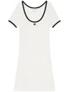 Courrèges Ribbed Cotton Mini Dress With Logo Embroidery