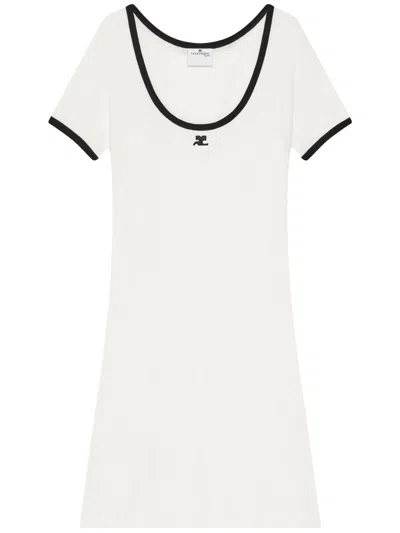 COURRÈGES COURRÈGES HOLISTIC CONTRAST MINI DRESS