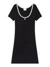 Courrèges Holistic Contrast Jersey Mini Dress In Black