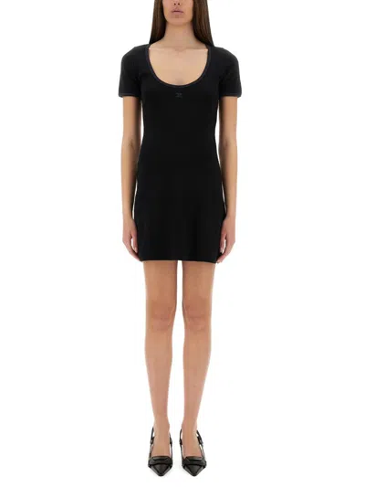 COURRÈGES COURRÈGES "HOLISTIC CONTRAST" MINI DRESS