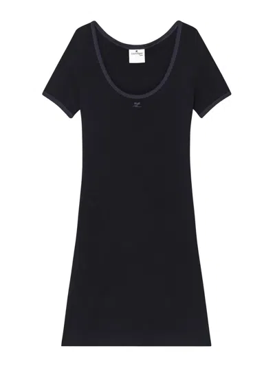 COURRÈGES HOLISTIC CONTRAST MINI DRESS