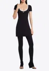 Courrèges Holistic Contrast Mini Dress In Black