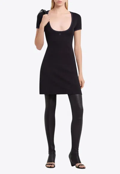 Courrèges Holistic Contrast Mini Dress In Black