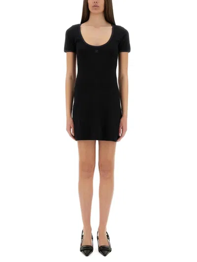 Courrèges Courreges "holistic Contrast" Mini Dress In Black