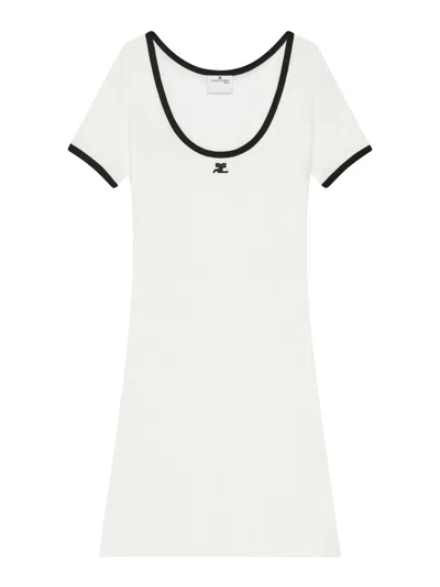 COURRÈGES HOLISTIC CONTRAST MINI DRESS