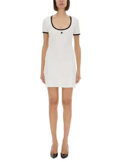 COURRÈGES COURRÈGES "HOLISTIC CONTRAST" MINI DRESS