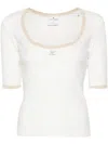 Courrèges Holistic Contrast-trimmed Cotton Top In White