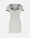 Courrèges Ribbed Cotton Mini Dress With Logo Embroidery