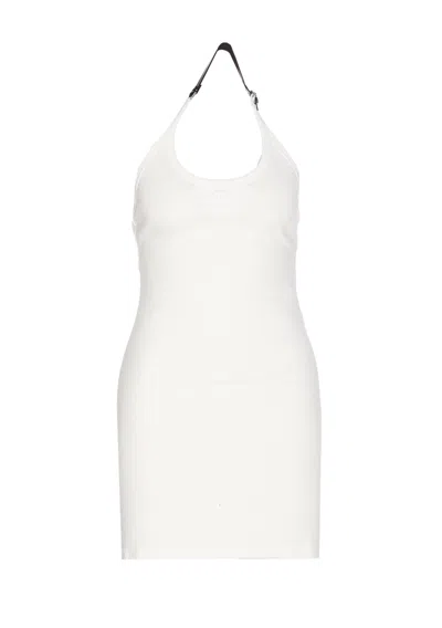 Courrèges Holistic Logo Knit Minidress In White