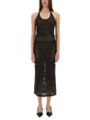 Courrèges Cotton Long Tank Dress In Black