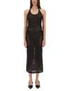 Courrèges Cotton Long Tank Dress In Black