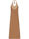 Courrèges Sheer Cotton Mesh Midi Dress In Neutrals