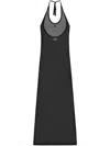 Courrèges Holistic Sheer Cotton Midi Dress In Black