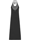 Courrèges Holistic Sheer Cotton Midi Dress In Black