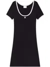 Courrèges Holistic Contrast Jersey Mini Dress In 黑色