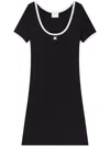Courrèges Holistic Contrast Jersey Mini Dress In Black