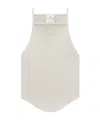 Courrèges Tan Pointy Rib Knit Tank Top In Neutral