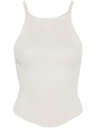 Courrèges Holistic Ribbed Top In Grey