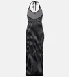 Courrèges Holistic Sheer Cotton Midi Dress In Black