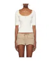 Courrèges Holistic Contrast-trimmed Cotton Top In White
