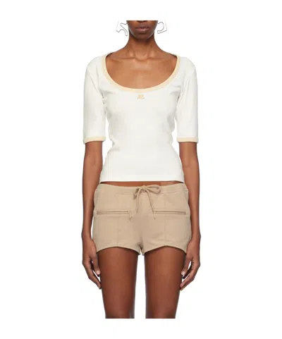 Courrèges Holistic Short Sleeved T-shirt In White