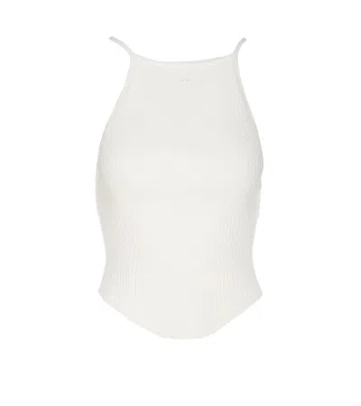Courrèges Holistic Rib Knit Tank Top In White