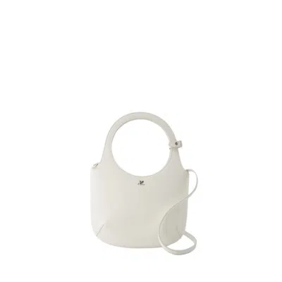 Courrèges Holy Leather Top Handle Bag In Neutrals