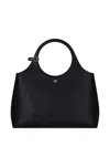 Courrèges Holy Day Leather Shoulder Bag In Black