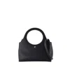 Courrèges Rounded Calf Leather Shoulder Bag With Circular Handle Cutout In Pink