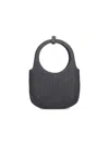 Courrèges Circular Handle Crossbody Strap Denim Texture