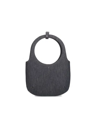 Courrèges Holy Denim Handbag In Gray