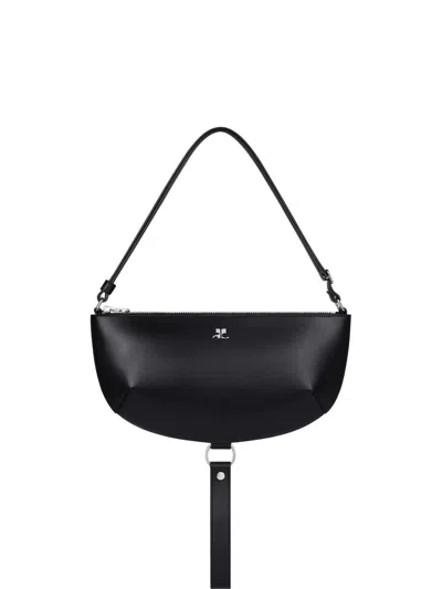 Courrèges Courreges Women Holy Eclipse Leather Shoulder Bag In Black