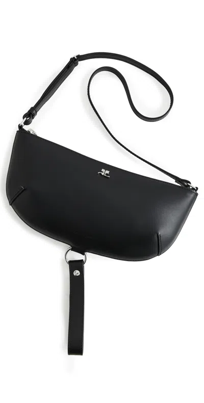 Courrèges Courreges Women Holy Eclipse Leather Shoulder Bag In Black