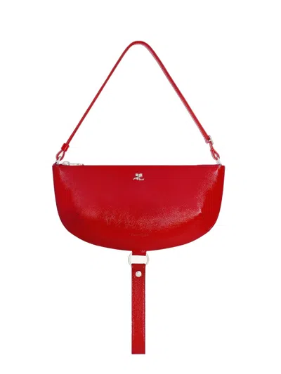 Courrèges Holy Eclipse Leather Bag In Red