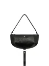 Courrèges Holy Eclipse Leather Shoulder Bag In Black