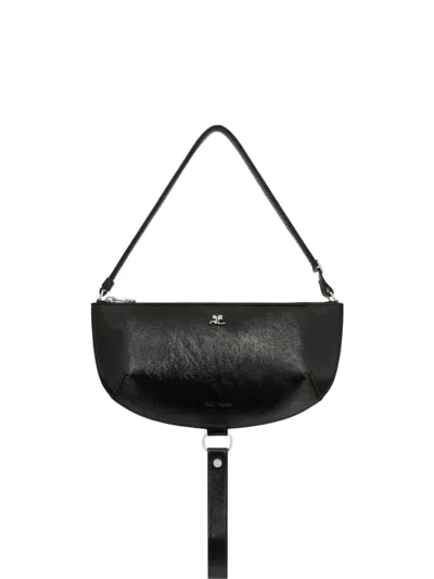 COURRÈGES COURRÈGES HOLY ECLIPSE LEATHER SHOULDER BAG
