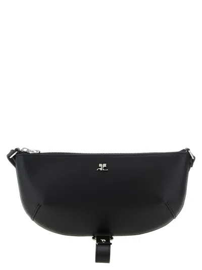 Courrèges Courreges Women Holy Eclipse Leather Shoulder Bag In Black
