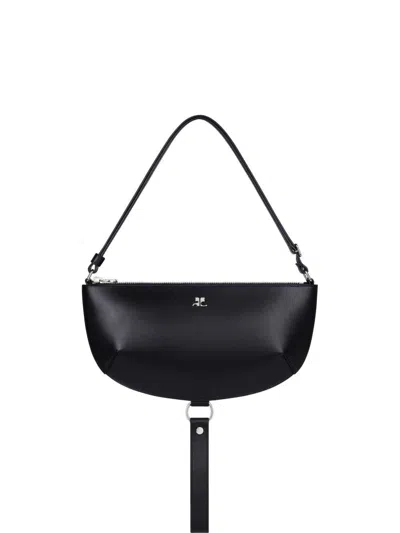 Courrèges Courreges Women Holy Eclipse Leather Shoulder Bag In Black