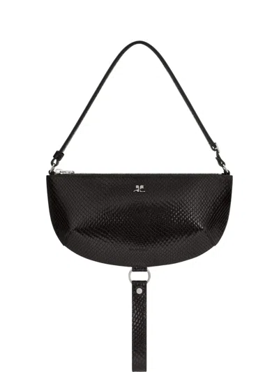 Courrèges Courreges Women Holy Eclipse Leather Shoulder Bag In Black
