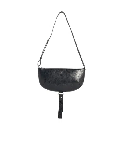 Courrèges Courreges Women Holy Eclipse Leather Shoulder Bag In Black