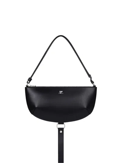 Courrèges Courreges Women Holy Eclipse Leather Shoulder Bag In Black