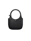 Courrèges Holy Grained Leather Tote Bag In Black
