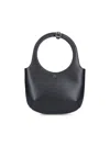 Courrèges Curved Patent Leather Shoulder Bag In Nero