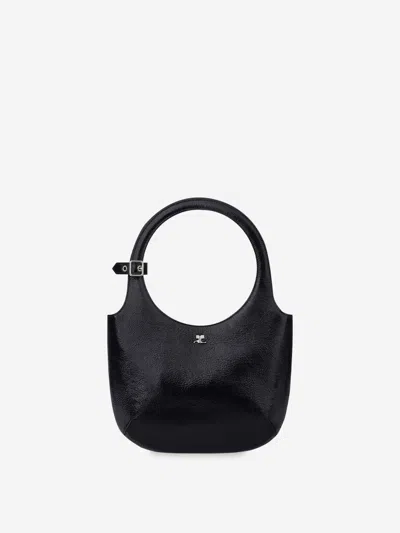 Courrèges Holy Leather Bag In Black