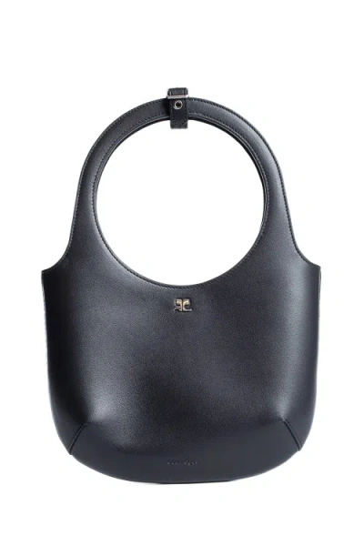 Courrèges Holy Leather Bag In Black